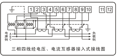 DTSY341-MD3經(jīng)電壓、電流互感器接入式接線圖