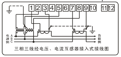 DSSY331-MD3經(jīng)電壓、電流互感器接入式接線圖