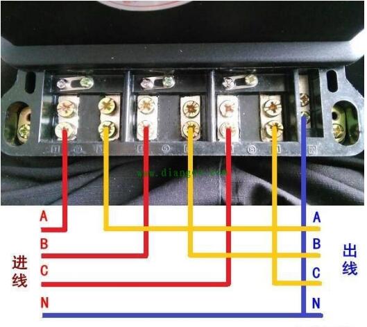 三相四線電子式電能表直通式如何接線？