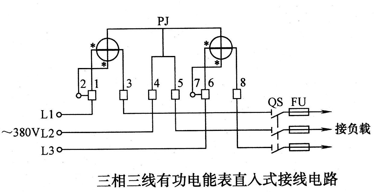 三相三線電表連接圖